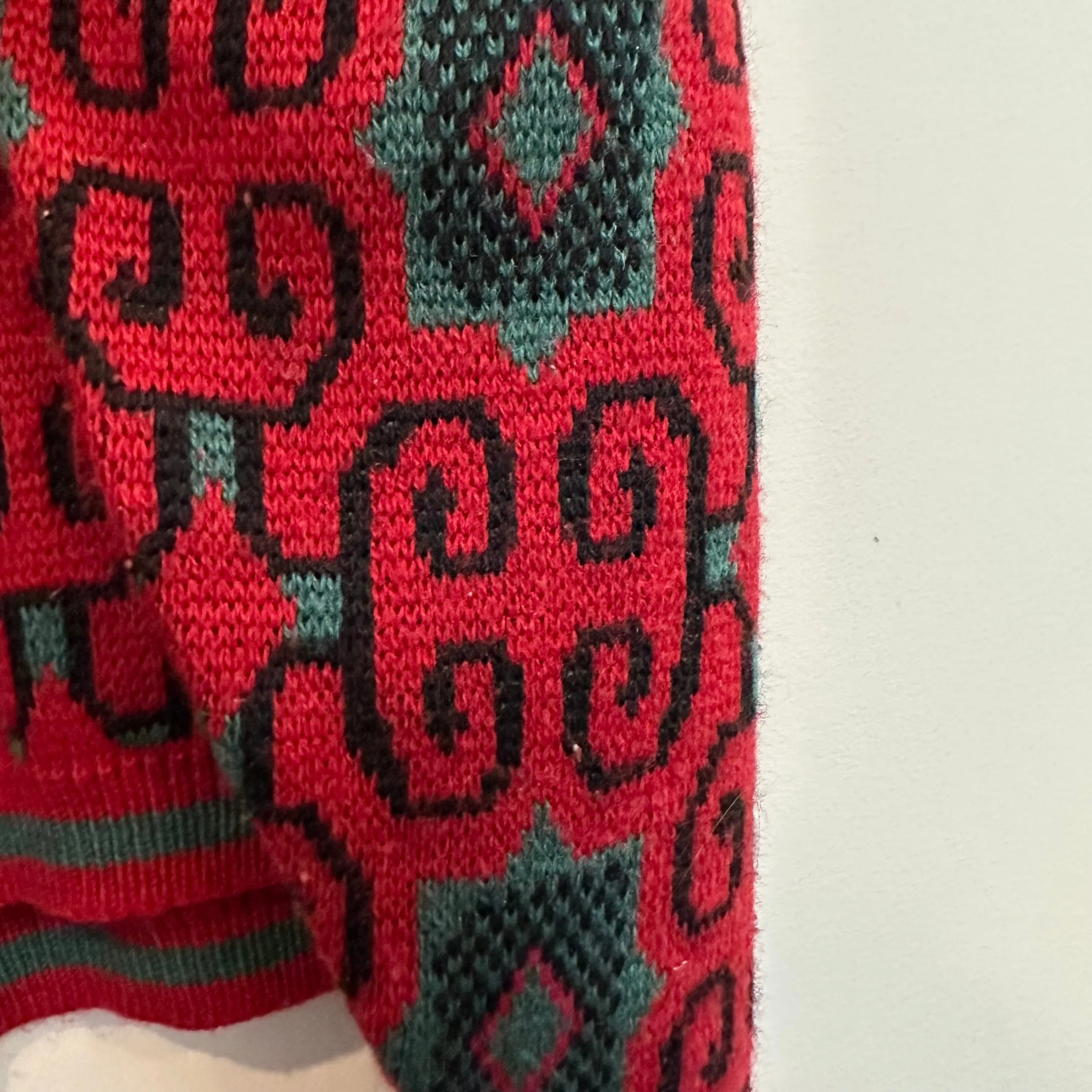 Vintage 80s Saturdays Generation Sweater Crewneck Pullover Red Green Geometric Medium