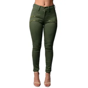 Women Sexy Ripped Zipper Jeans 2018 Ladies High Waist Skinny Pencil Pants Capris Solid Casual Denim Trousers pantalon femme
