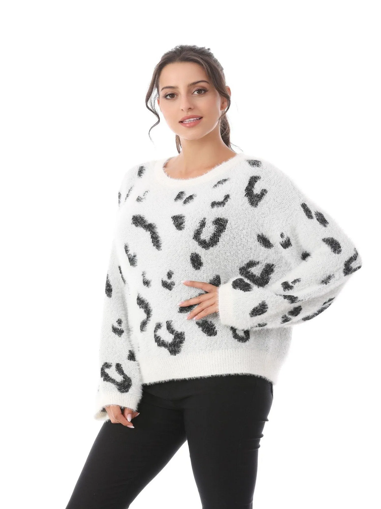 Women's Leopard Casual Loose Sweater