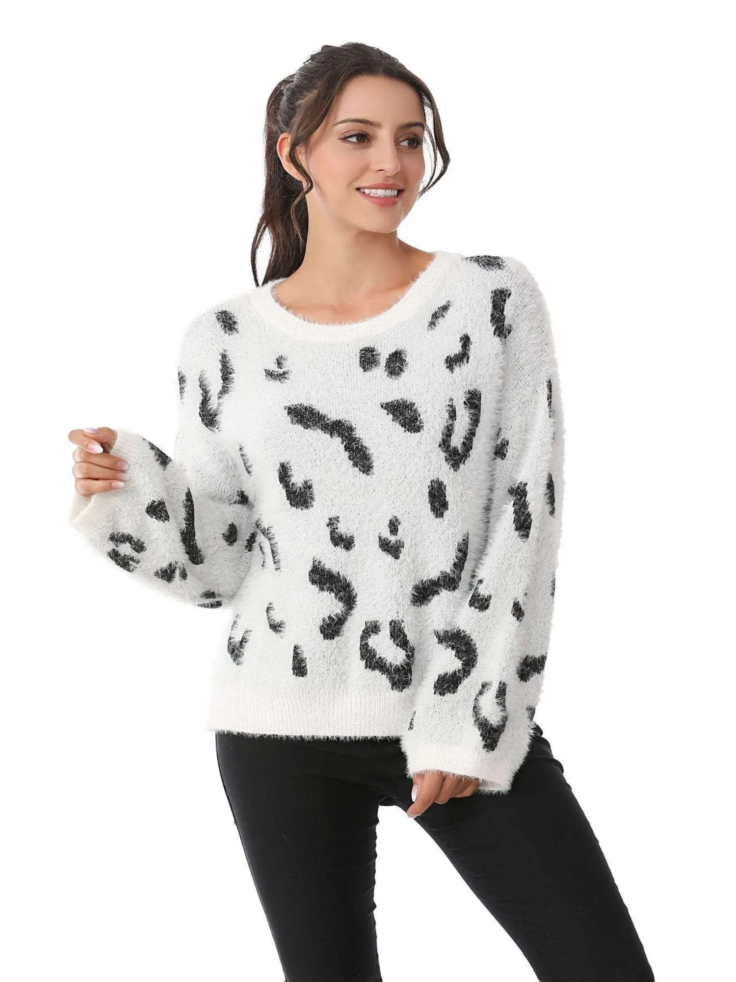Women's Leopard Casual Loose Sweater