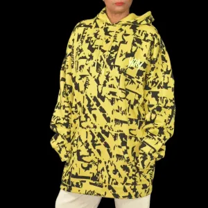 Yitty Major Label Oversized Hoodie Yellow Fleece Lizzo Sweatshirt Top Long Sleeves Hood Size Medium